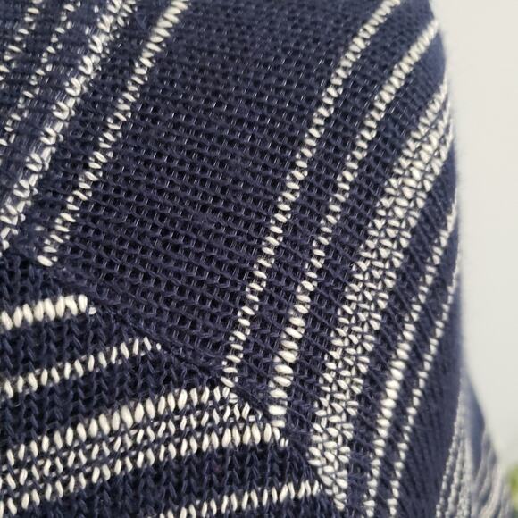 Mine by Anthropologie Blue and White Striped Button High Low Tunic Top Small - Picture 8 of 11